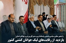 حضور مسئولان ارشد کرمانشاه در سالن برگزاری لیگ جوانان کشتی کشور